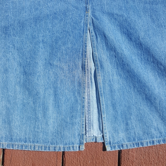 Vintage long denim Prairie jean skirt 8 80s 90s - Picture 8 of 12